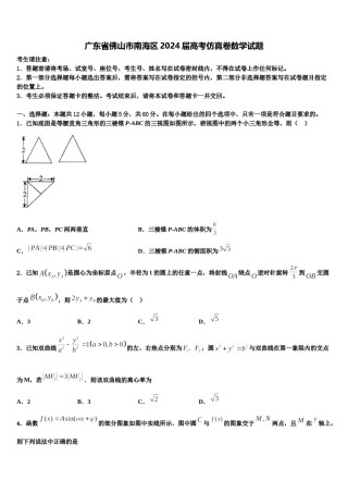 广东省佛山市南海区2024届高考仿真卷数学试题含解析.doc