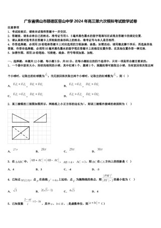 广东省佛山市顺德区容山中学2024年高三第六次模拟考试数学试卷含解析.doc