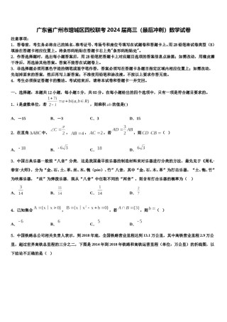 广东省广州市增城区四校联考2024届高三（最后冲刺）数学试卷含解析.doc
