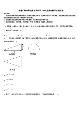广东省广州市彭加木纪念中学2024届高考数学三模试卷含解析.doc