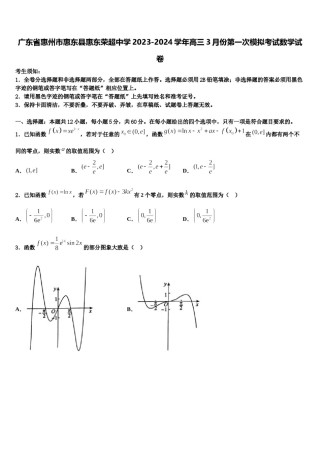广东省惠州市惠东县惠东荣超中学2023-2024学年高三3月份第一次模拟考试数学试卷含解析.doc