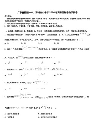 广东省揭阳一中、潮州金山中学2024年高考压轴卷数学试卷含解析.doc