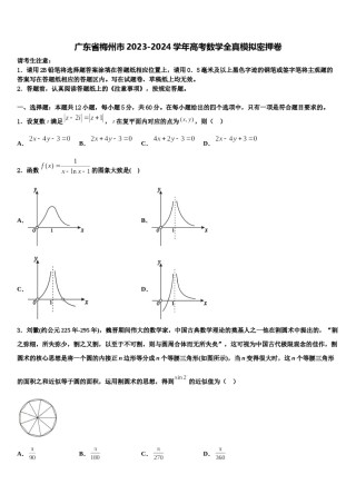 广东省梅州市2023-2024学年高考数学全真模拟密押卷含解析.doc