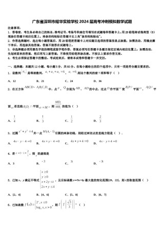 广东省深圳市耀华实验学校2024届高考冲刺模拟数学试题含解析.doc