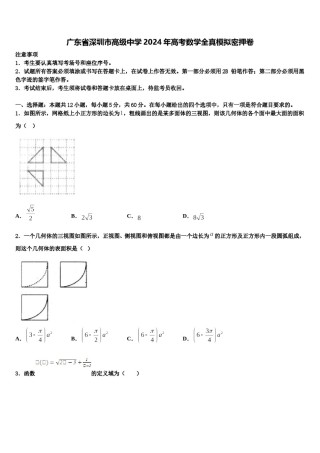 广东省深圳市高级中学2024年高考数学全真模拟密押卷含解析.doc