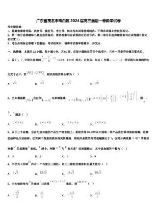 广东省茂名市电白区2024届高三最后一卷数学试卷含解析.doc