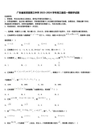 广东省遂溪县第三中学2023-2024学年高三最后一模数学试题含解析.doc