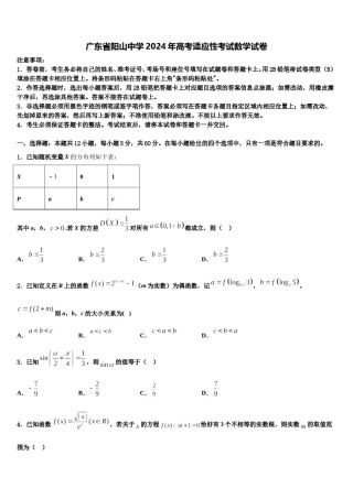 广东省阳山中学2024年高考适应性考试数学试卷含解析.doc