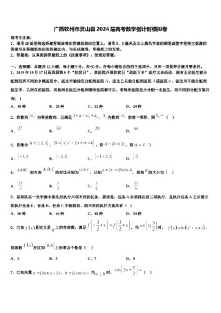广西钦州市灵山县2024届高考数学倒计时模拟卷含解析.doc