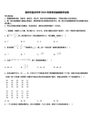 德州市重点中学2024年高考压轴卷数学试卷含解析.doc