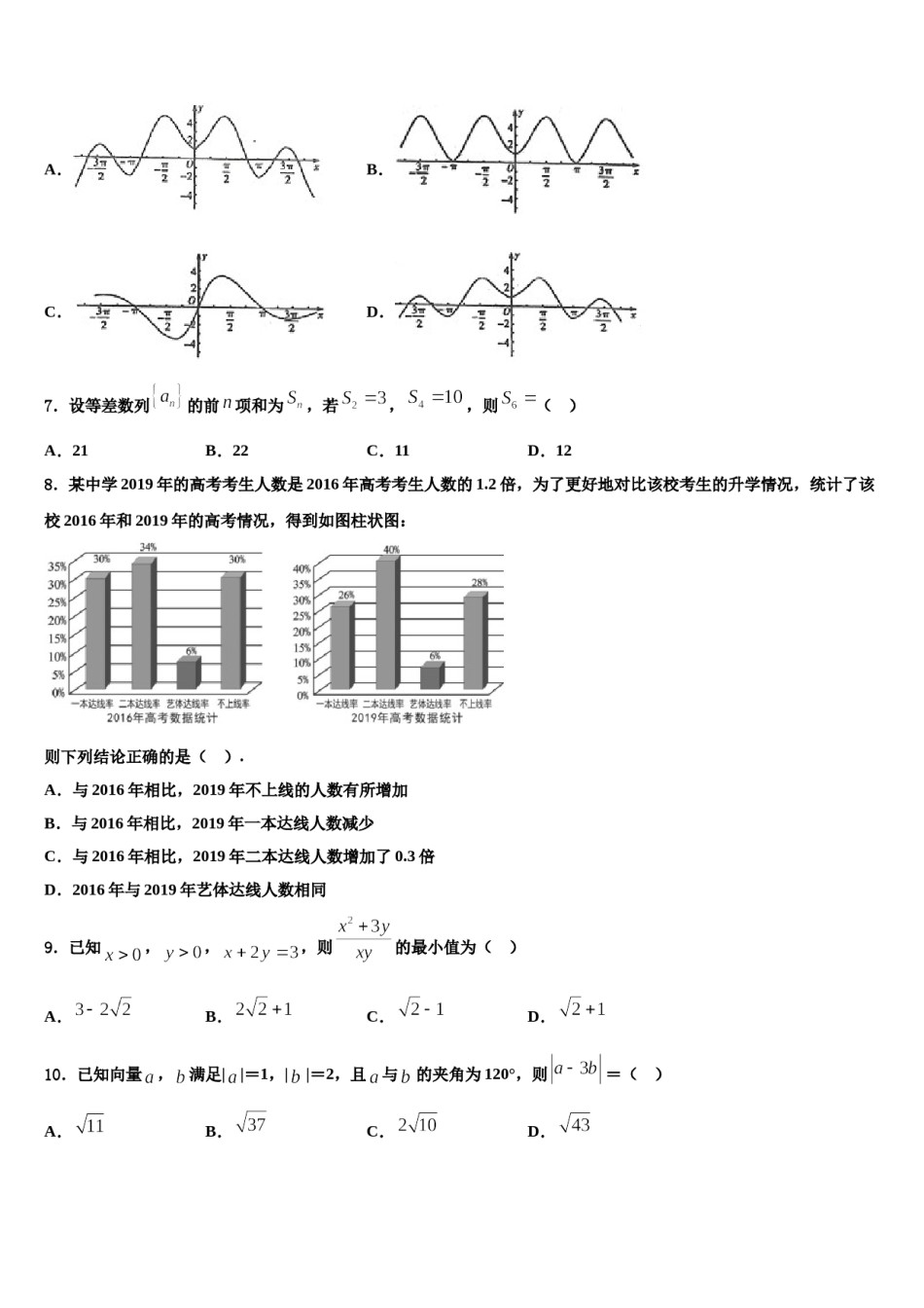 江苏省奔牛高级中学2024届高考仿真模拟数学试卷含解析.doc_第2页