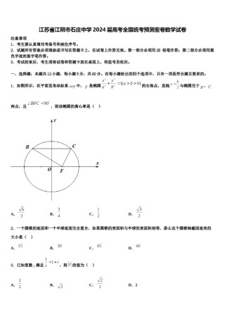 江苏省江阴市石庄中学2024届高考全国统考预测密卷数学试卷含解析.doc