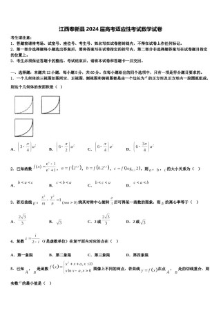 江西奉新县2024届高考适应性考试数学试卷含解析.doc