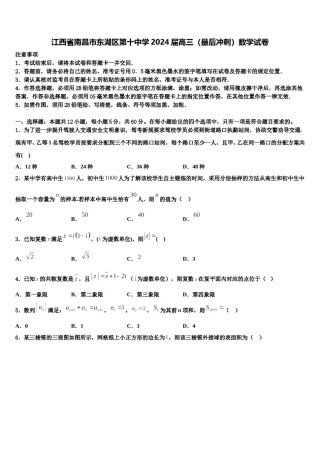 江西省南昌市东湖区第十中学2024届高三（最后冲刺）数学试卷含解析.doc