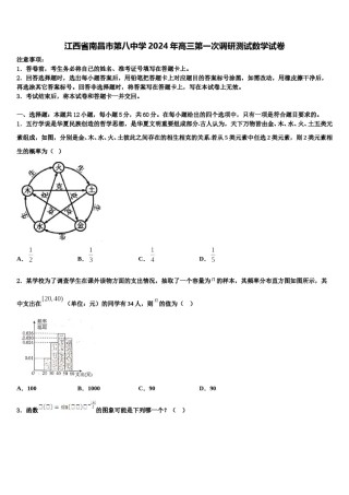 江西省南昌市第八中学2024年高三第一次调研测试数学试卷含解析.doc