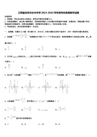 江西省吉安市永丰中学2023-2024学年高考仿真卷数学试题含解析.doc