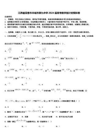 江西省宜春市丰城市第九中学2024届高考数学倒计时模拟卷含解析.doc