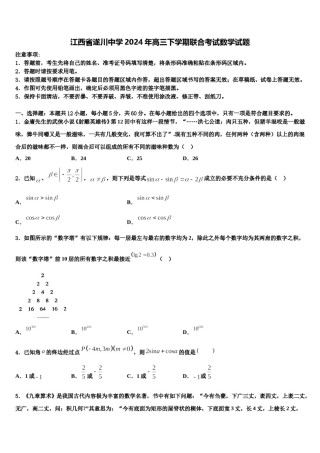 江西省遂川中学2024年高三下学期联合考试数学试题含解析.doc
