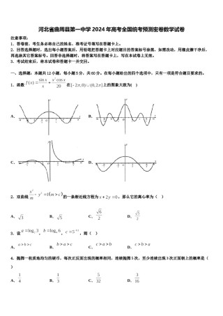 河北省曲周县第一中学2024年高考全国统考预测密卷数学试卷含解析.doc