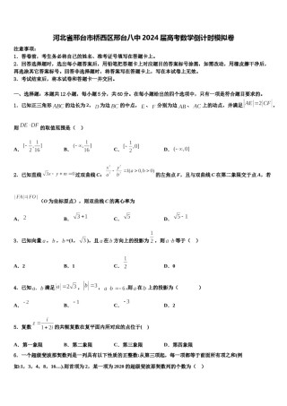 河北省邢台市桥西区邢台八中2024届高考数学倒计时模拟卷含解析.doc