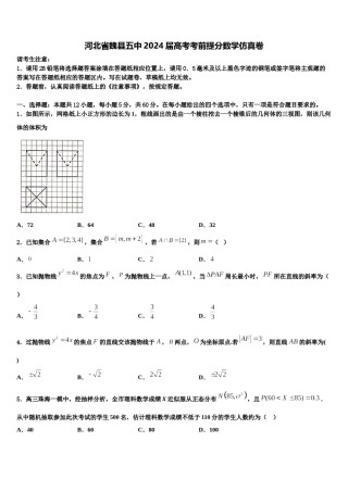河北省魏县五中2024届高考考前提分数学仿真卷含解析.doc