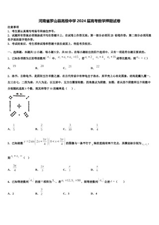 河南省罗山县高级中学2024届高考数学押题试卷含解析.doc