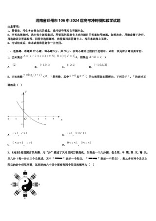 河南省郑州市106中2024届高考冲刺模拟数学试题含解析.doc
