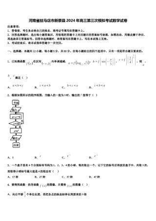 河南省驻马店市新蔡县2024年高三第三次模拟考试数学试卷含解析.doc