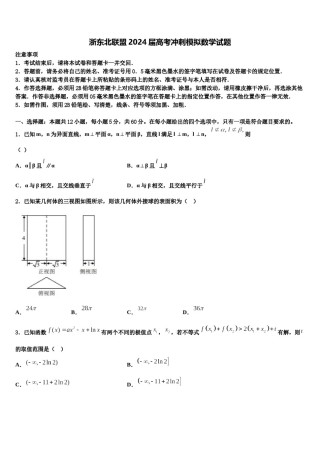 浙东北联盟2024届高考冲刺模拟数学试题含解析.doc