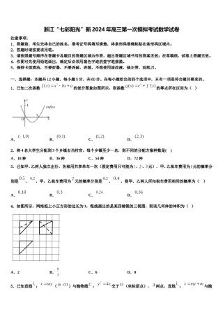 浙江“七彩阳光”新2024年高三第一次模拟考试数学试卷含解析.doc