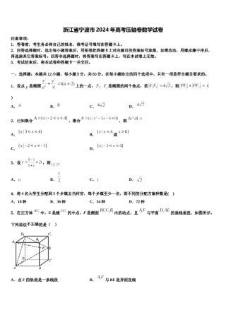 浙江省宁波市2024年高考压轴卷数学试卷含解析.doc