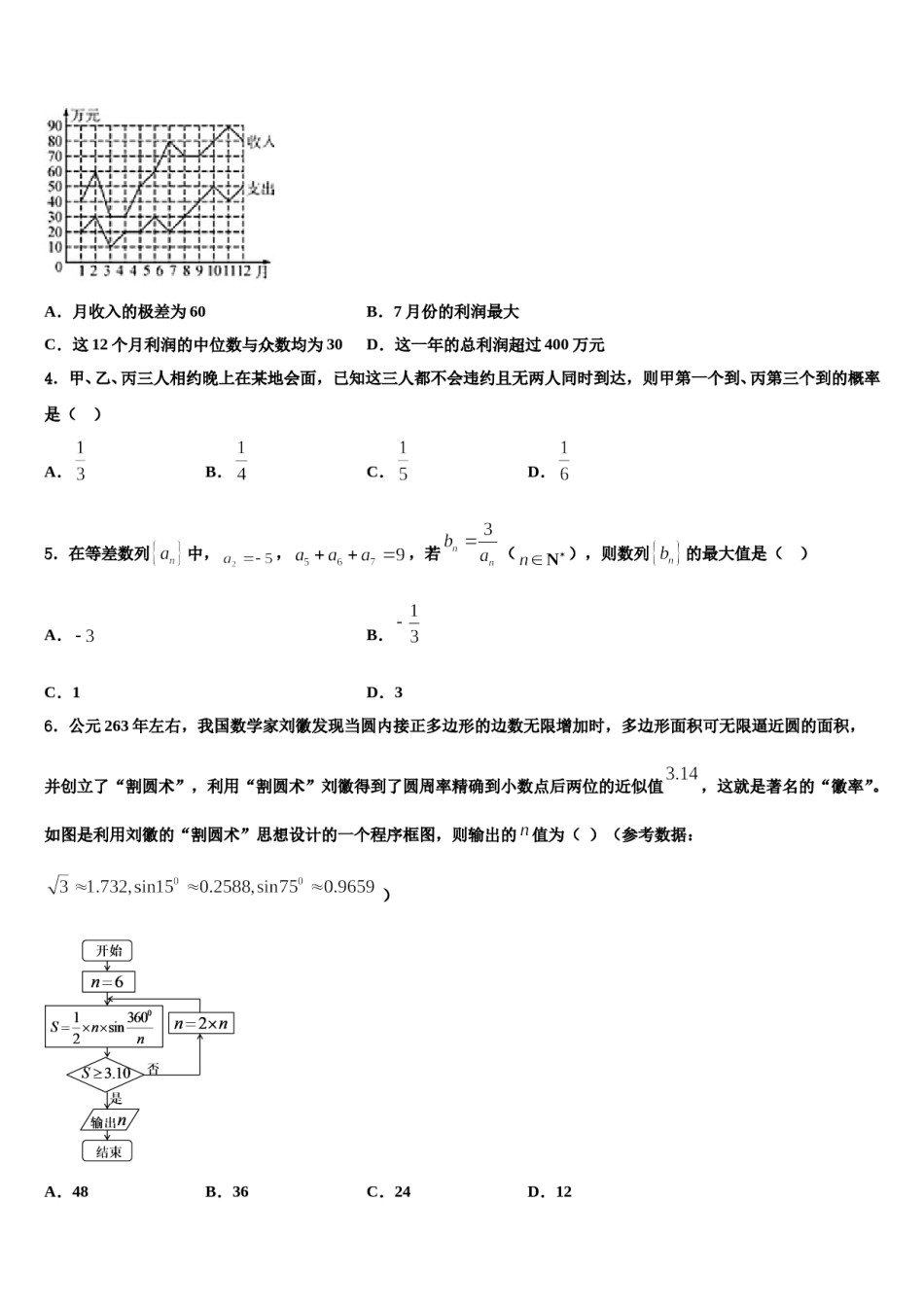 浙江省绍兴市上虞区2024届高考数学倒计时模拟卷含解析.doc_第2页