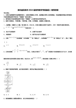 湖北省宜昌市2024届高考数学考前最后一卷预测卷含解析.doc