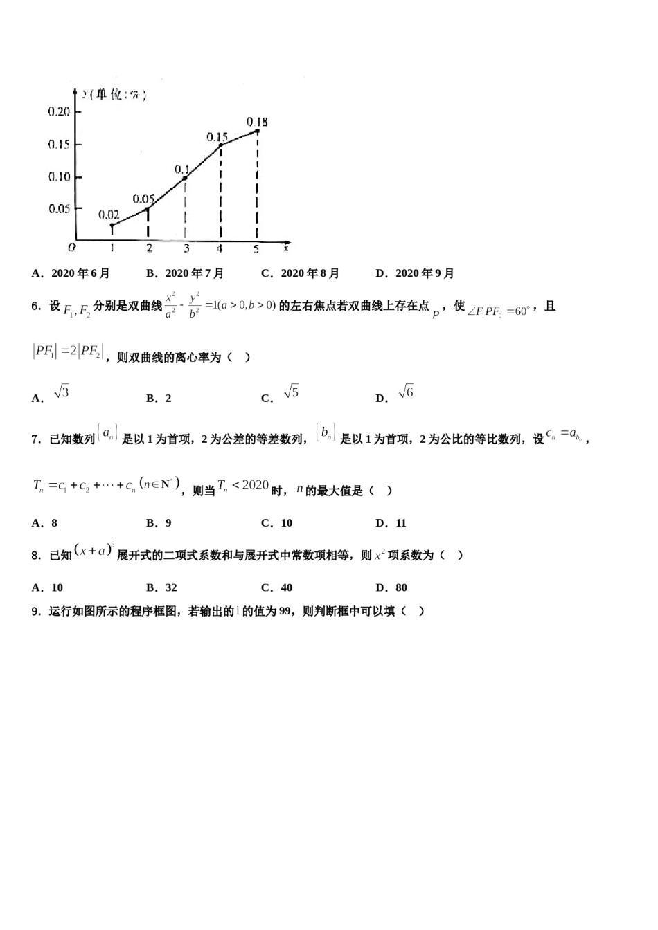 湖北省汉阳一中2024届高三下学期第六次检测数学试卷含解析.doc_第3页
