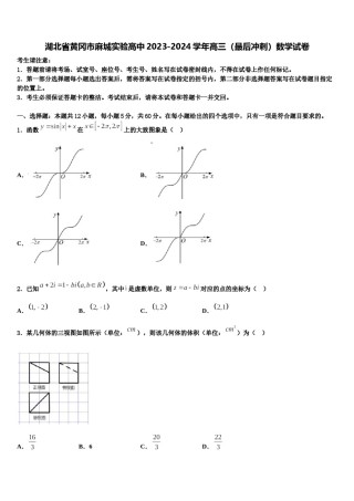 湖北省黄冈市麻城实验高中2023-2024学年高三（最后冲刺）数学试卷含解析.doc