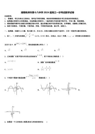 湖南株洲市第十八中学2024届高三一诊考试数学试卷含解析.doc