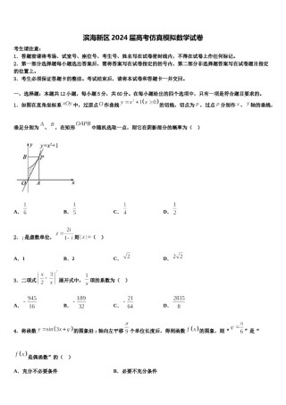 滨海新区2024届高考仿真模拟数学试卷含解析.doc