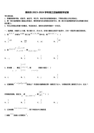 潮州市2023-2024学年高三压轴卷数学试卷含解析.doc
