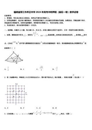 福建省晋江市养正中学2024年高考冲刺押题（最后一卷）数学试卷含解析.doc