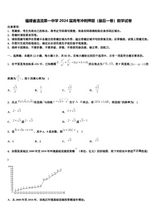 福建省清流第一中学2024届高考冲刺押题（最后一卷）数学试卷含解析.doc