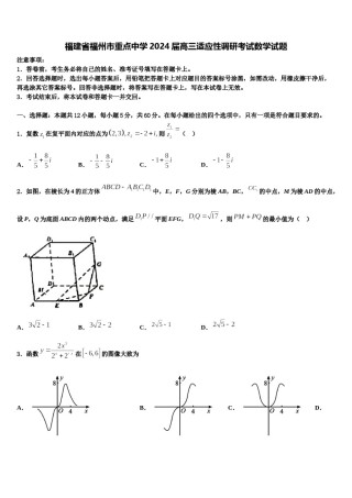 福建省福州市重点中学2024届高三适应性调研考试数学试题含解析.doc