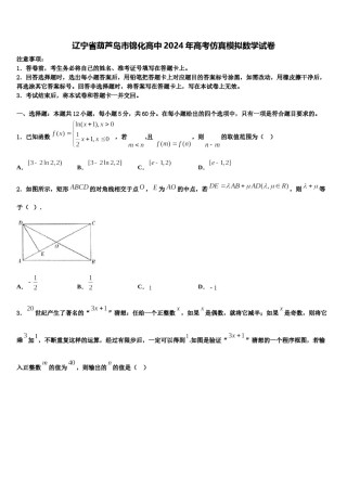辽宁省葫芦岛市锦化高中2024年高考仿真模拟数学试卷含解析.doc