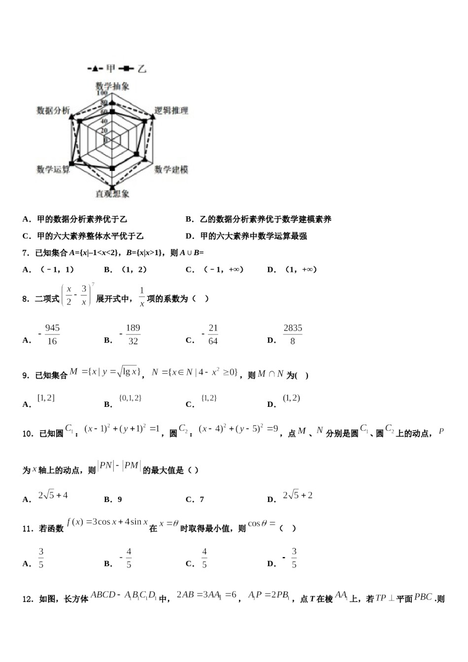 辽宁省阜新二中2024届高考数学倒计时模拟卷含解析.doc_第2页