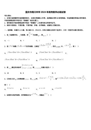 重庆市南川中学2024年高考数学必刷试卷含解析.doc