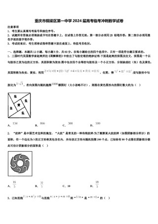 重庆市铜梁区第一中学2024届高考临考冲刺数学试卷含解析.doc