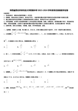 陕西省西北农林科技大学附属中学2023-2024学年高考仿真卷数学试卷含解析.doc