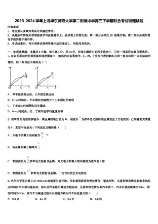 2023-2024学年上海华东师范大学第二附属中学高三下学期联合考试物理试题含解析.doc