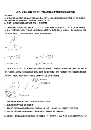 2023-2024学年上海市长宁嘉定金山高考物理全真模拟密押卷含解析.doc
