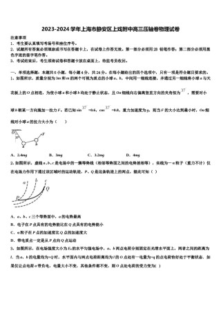 2023-2024学年上海市静安区上戏附中高三压轴卷物理试卷含解析.doc