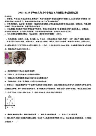 2023-2024学年东北育才中学高三3月份模拟考试物理试题含解析.doc